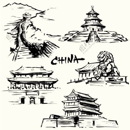 中国著名建筑素材图片