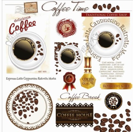 咖啡标签咖啡背景图片