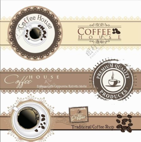 咖啡背景咖啡花纹图片