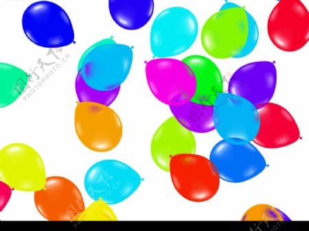 各种漂亮的彩色大气球笔刷