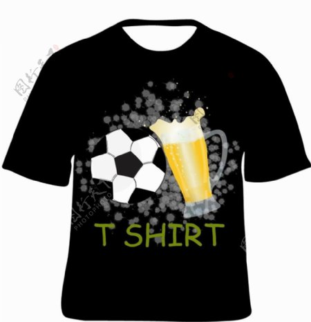啤酒足球T恤图片