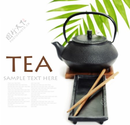 茶壶竹叶图片