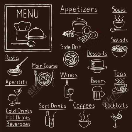 餐饮菜单菜单图标图片
