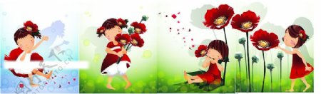 红色花朵主题图片