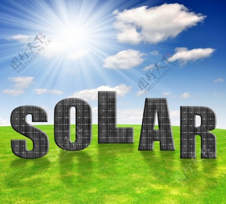 太阳能电池板英文字母图片