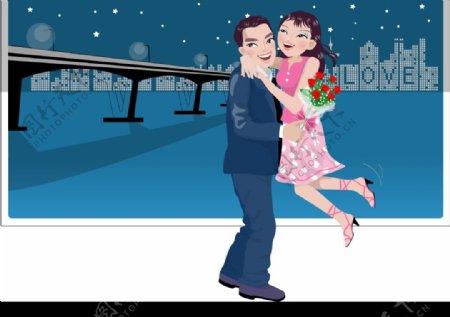 韩国情人节插画图片