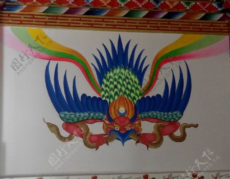 藏族客厅壁彩画图片
