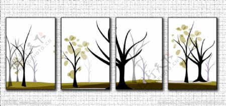 梦幻森林树林装饰画图片