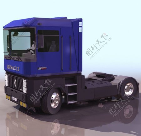 3D模型图库交通工具拖车大卡车卡车头图片