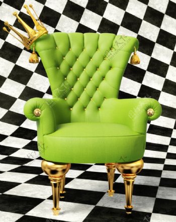 绿色椅子图片