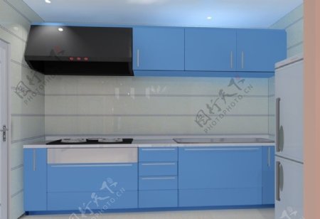 家装厨房3D效果图图片