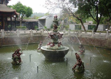 清晖园水池图片