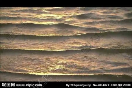 海水海浪风景画视频
