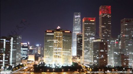 北京CBD城市夜景