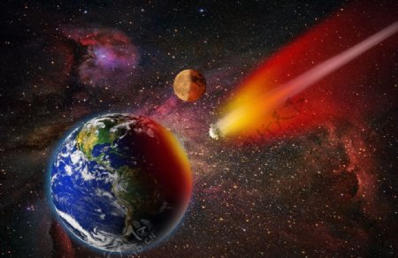 彗星撞地球图片