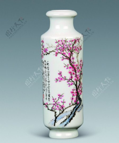 粉彩梅花瓶图片