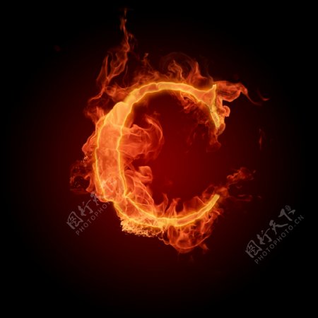 火焰字母C效果图片