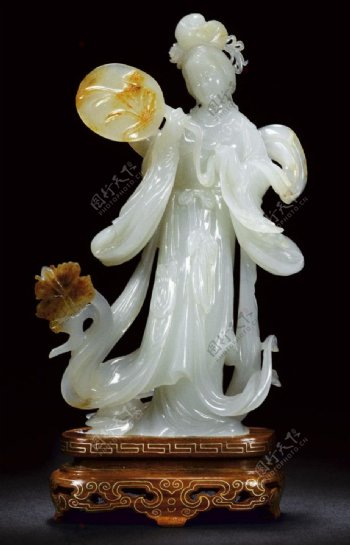 白玉带皮仙女像图片