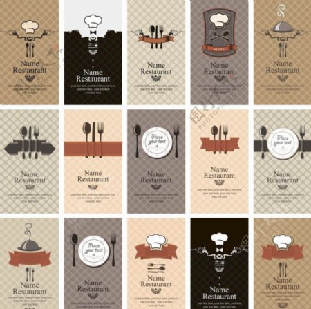 西餐厅名片卡片菜单封面设计图片