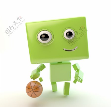 打篮球的安卓机器人图片