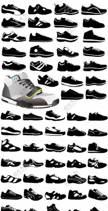 运动鞋矢量素材图片