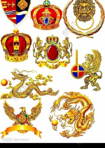 龙皇冠狮子欧洲贵族用图图片