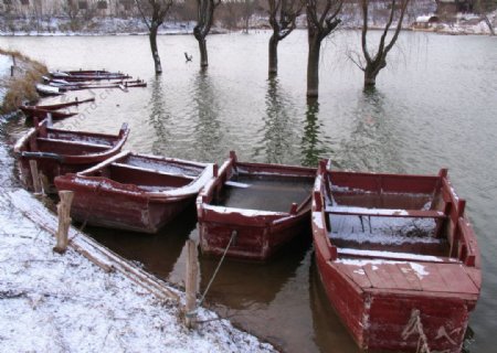 湖面风景冬季小图片