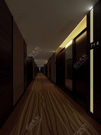精品酒店空间客房走廊图片