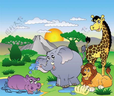 可爱卡通动物园图片