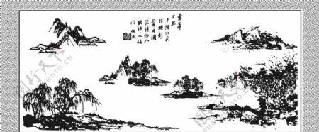 国画中国山水图片