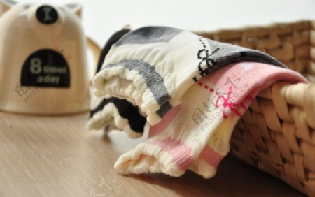 夏季棉袜船袜实拍素材图片
