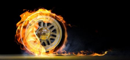 燃烧的车轮图片
