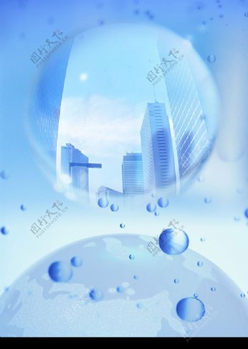 建筑天空地球水滴图片