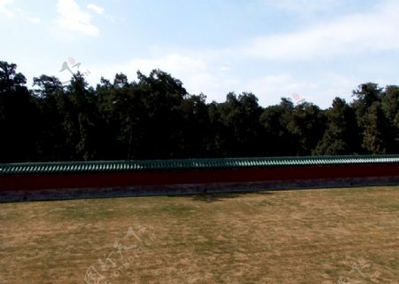 天坛公园红墙绿瓦图片
