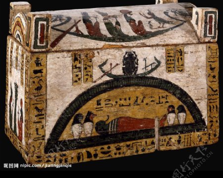 古埃及托勒密王朝丧葬箱图片