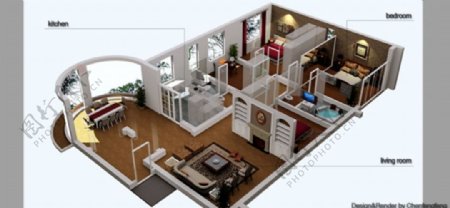 室内家装设计3D模型图片