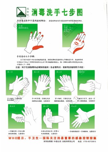 消毒洗手七步图图片