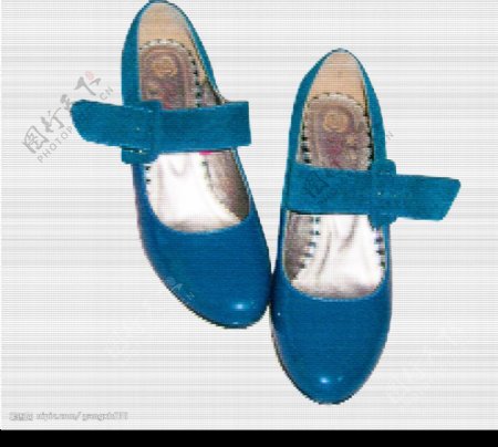 十字秀蓝色的鞋图片