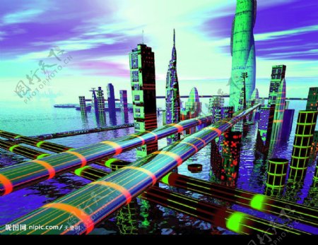科幻世界宇宙城市图片