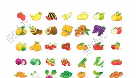 蔬菜水果图标矢量图片