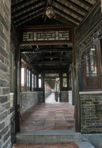 中式建筑长廊图片