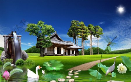 韩国绿色自然模板图片