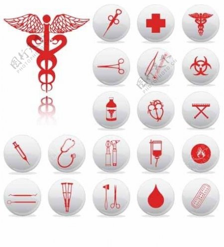 红色医疗救护图标素材图片