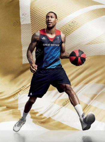 ADIDAS英国队奥运装备展示篮球平面广告图片