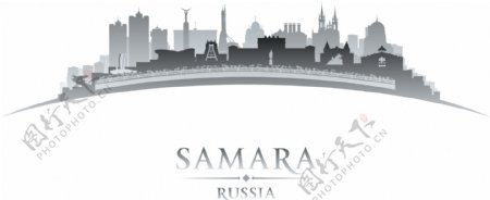 萨马拉城市剪影图片