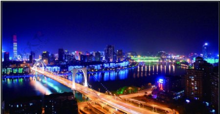 柳州红光桥夜景图片