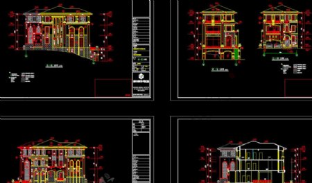 别墅立面剖面图片