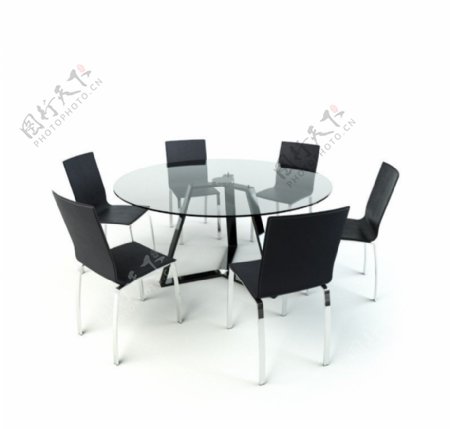 椅子餐桌室内模型图片