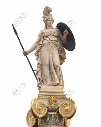 古希腊女神雅典娜雕塑图片