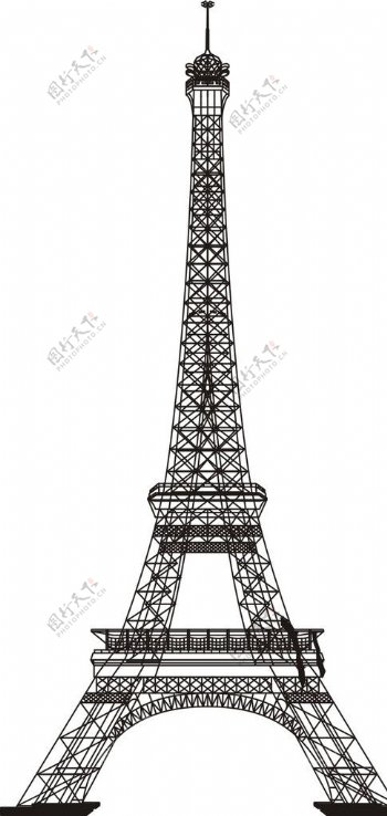 埃菲尔铁塔矢量图图片